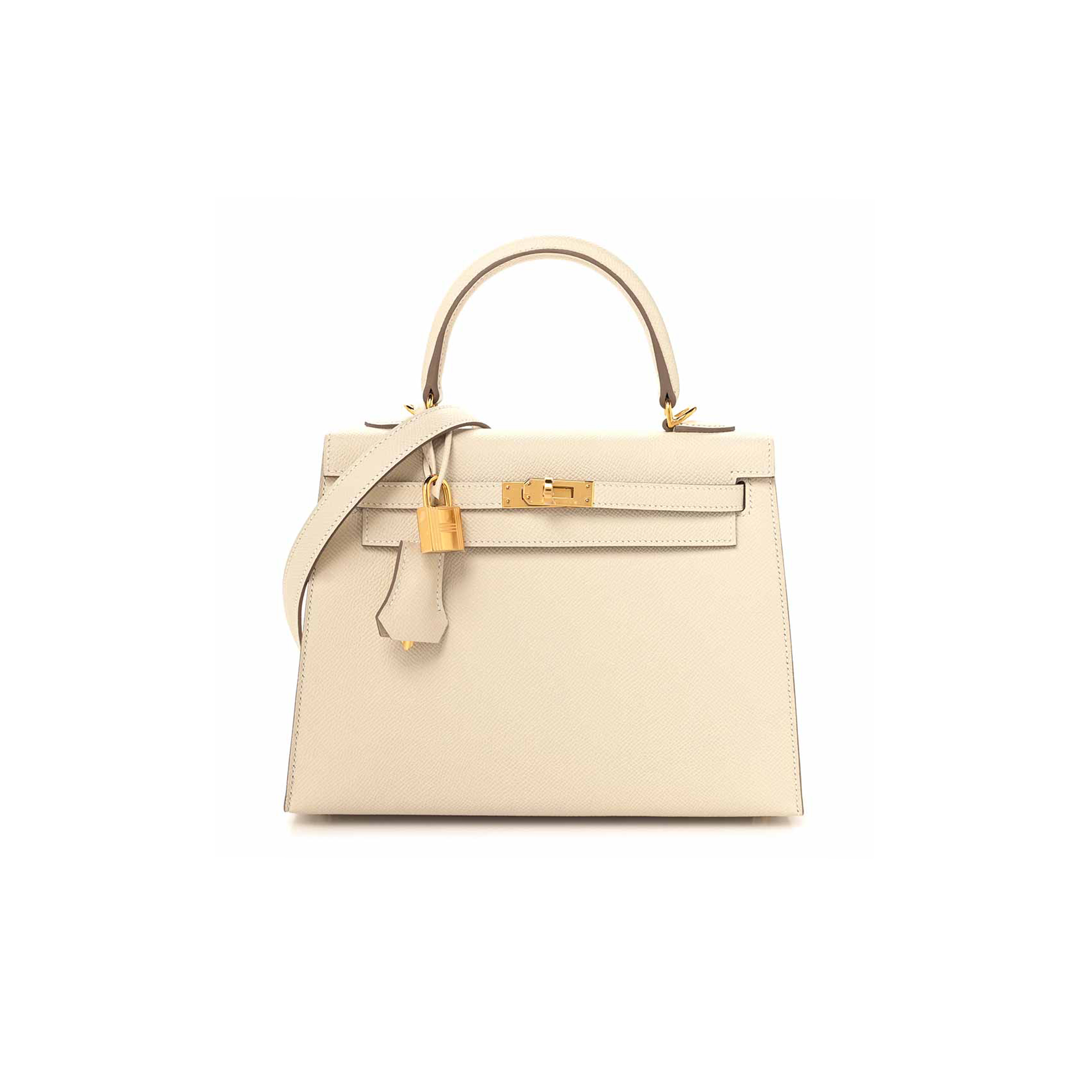 h**mes epsom kelly 25 milkshake white with G01den brown lining (25*17*7cm)